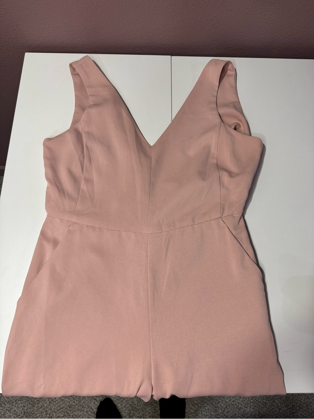 Shinestar Blush Pink V-Neck Sleeveless Jumpsuit